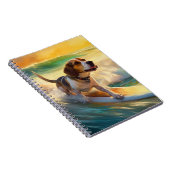 Beagle strand surfen schilderij notitieboek (Rechterzijde)
