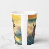 Beagle strand surfen schilderij papieren bekers (Links)