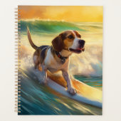 Beagle strand surfen schilderij planner (Voorkant)