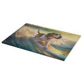 Beagle strand surfen schilderij snijplank (Hoek)