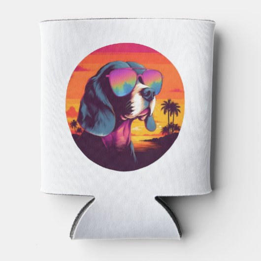 Beagle Sunset Achtergrond Shirt, Beagle Moeder, Be Blikjeskoeler (Voorkant)