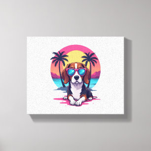 Beagle Sunset Achtergrond Shirt, Beagle Moeder, Be Canvas Afdruk