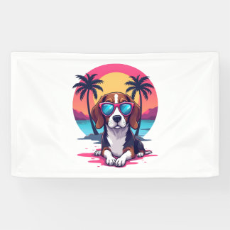 Beagle Sunset Achtergrond Shirt, Beagle Moeder, Be Spandoek