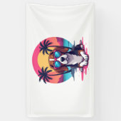Beagle Sunset Achtergrond Shirt, Beagle Moeder, Be Spandoek (Verticaal)