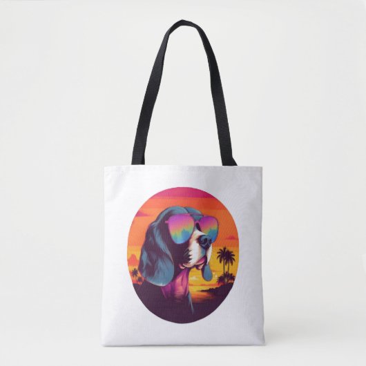 Beagle Sunset Achtergrond Shirt, Beagle Moeder, Be Tote Bag (Voorkant)