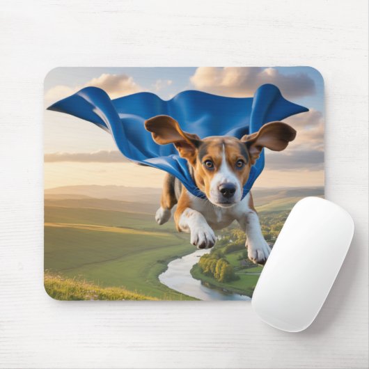 Beagle Superhero Mousepad Muismat (Met muis)