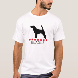 Beagle T-shirt met rode sterren