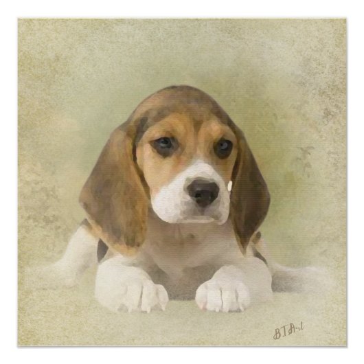 Beagle Tapestry Faux Canvas Afdrukken Acryldruk (Voorkant)