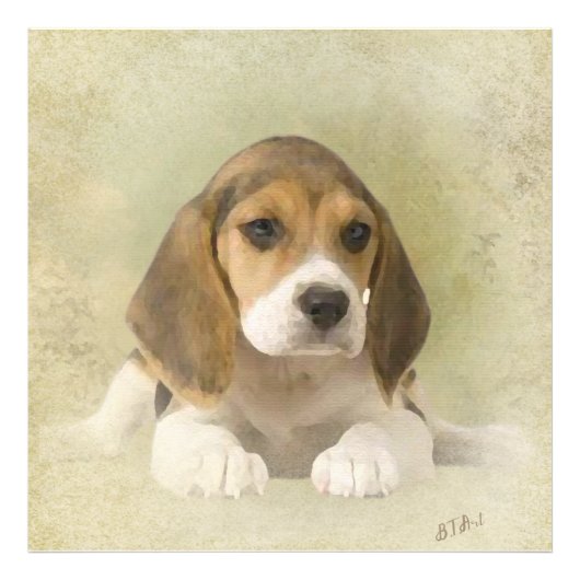 Beagle Tapestry Faux Canvas Afdrukken Acryldruk Foto Afdruk (Voorkant)