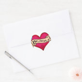 Beagle Tattoo Hart Ronde Sticker (Envelop)