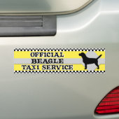 Beagle Taxi Service Bumpersticker (Op auto)