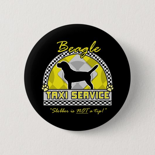 Beagle Taxi Service Ronde Button 5,7 Cm (Voorkant)