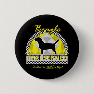 Beagle Taxi Service Ronde Button 5,7 Cm