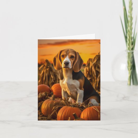 Beagle Thanksgiving Feestdagen Kaart (Voorkant)