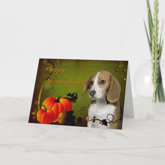 Beagle Thanksgiving Kaart (Voorkant)