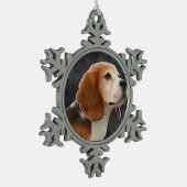 Beagle Tin Sneeuwvlok Ornament (Links)