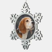 Beagle Tin Sneeuwvlok Ornament (Rechts)