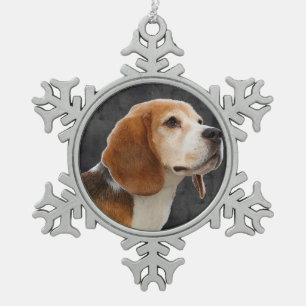 Beagle Tin Sneeuwvlok Ornament