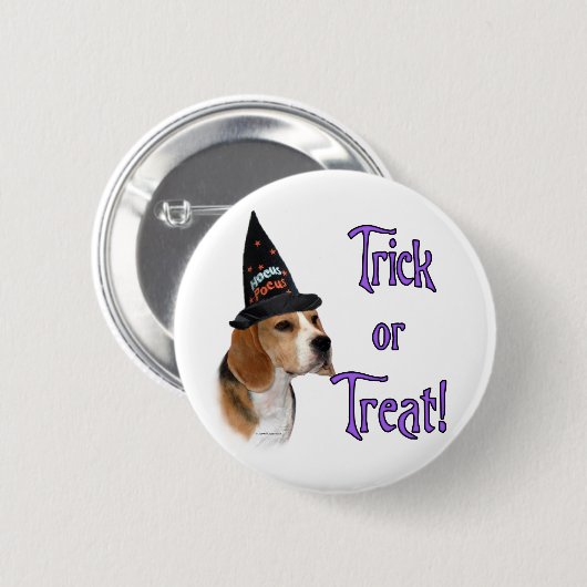 Beagle Trick Ronde Button 5,7 Cm (Voorkant /achterkant)