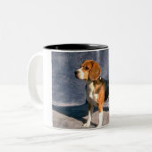 beagle tweekleurige koffiemok (Voorkant links)