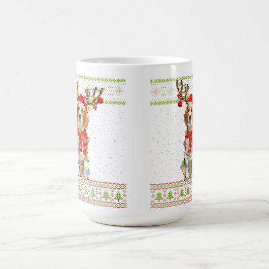 Beagle Ugly Kerstlampjes Koffiemok (Center)