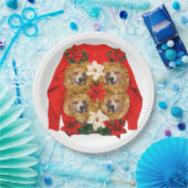 Beagle Ugly KerstSweater Papieren Bordje (Feest)