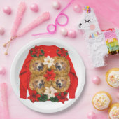 Beagle Ugly KerstSweater Papieren Bordje (Feest)