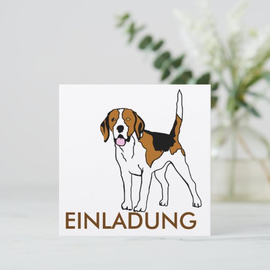 Beagle UITNODIGING (Staand voorkant)