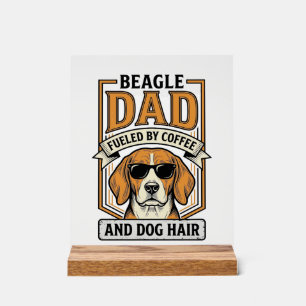 Beagle Vader Aangedreven door Koffie en Hondenhaar Acryl Bord