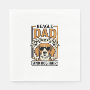 Beagle Vader Aangedreven door Koffie en Hondenhaar Servet