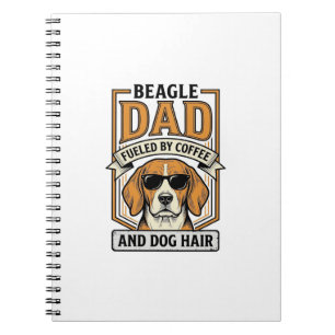 Beagle Vader Aangedreven door Koffie en Hondenhuid Notitieboek