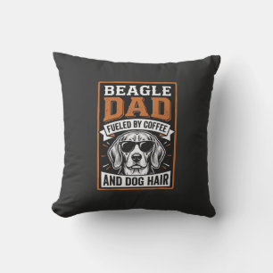 Beagle Vader Gedreven door Koffie en Hondshaar Kussen