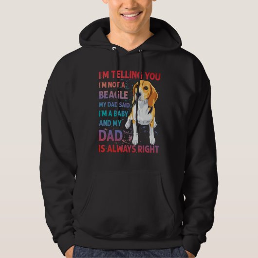 Beagle vader hond grappige spreuk hoodie (Voorkant)