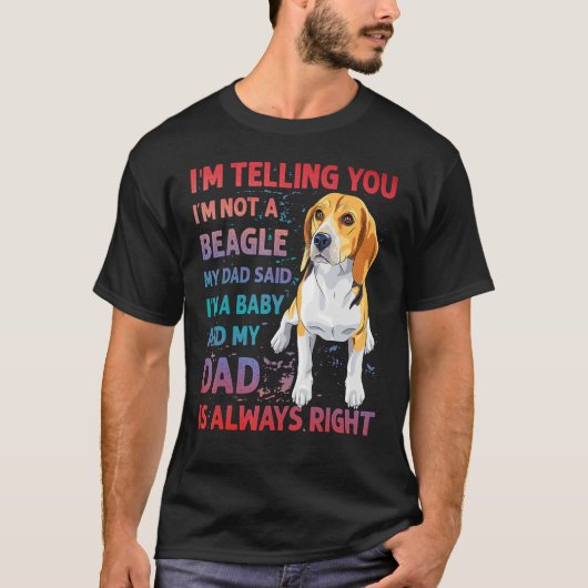 Beagle Vader hond grappige spreuk T-shirt (Voorkant)