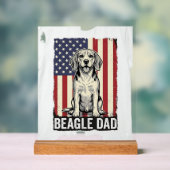 Beagle Vader Patriottisch Vintage Hond Shirt Ontwe Acryl Bord (Neutraal)