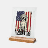 Beagle Vader Patriottisch Vintage Hond Shirt Ontwe Acryl Bord (Hoek)