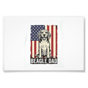 Beagle Vader Patriottisch Vintage Hond Shirt Ontwe Foto Afdruk
