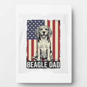 Beagle Vader Patriottisch Vintage Hond Shirt Ontwe Fotoplaat