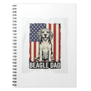Beagle Vader Patriottisch Vintage Hond Shirt Ontwe Notitieboek