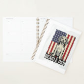 Beagle Vader Patriottisch Vintage Hond Shirt Ontwe Planner (Display)