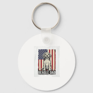 Beagle Vader Patriottisch Vintage Hond Shirt Ontwe Sleutelhanger