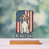 Beagle Vader Patriottische Vintage Gravure Hond De Acryl Bord (Neutraal)