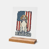 Beagle Vader Patriottische Vintage Gravure Hond De Acryl Bord (Hoek)