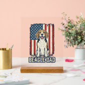 Beagle Vader Patriottische Vintage Gravure Hond De Acryl Bord (Huwelijk)