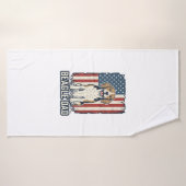 Beagle Vader Patriottische Vintage Gravure Hond De Badhanddoek (Badhanddoek)