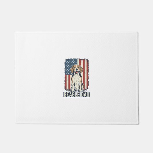 Beagle Vader Patriottische Vintage Gravure Hond De Deurmat (Voorkant)