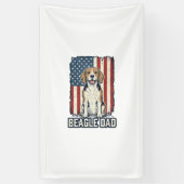 Beagle Vader Patriottische Vintage Gravure Hond De Spandoek (Verticaal)
