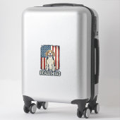 Beagle Vader Patriottische Vintage Gravure Hond De Sticker (Koffer)