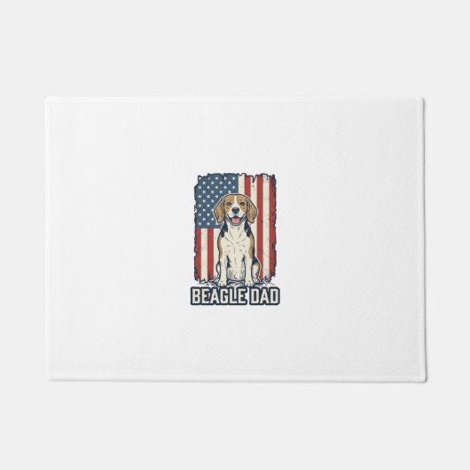Beagle Vader Patriottische Vintage Gravure Honden  Deurmat (Voorkant)