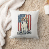 Beagle Vader Patriottische Vintage Gravure Honden  Kussen (Deken)